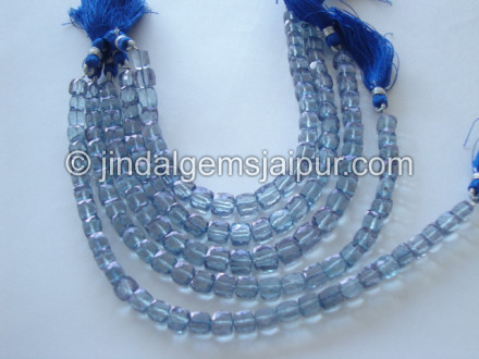 Blue Quartz Faceted Cube